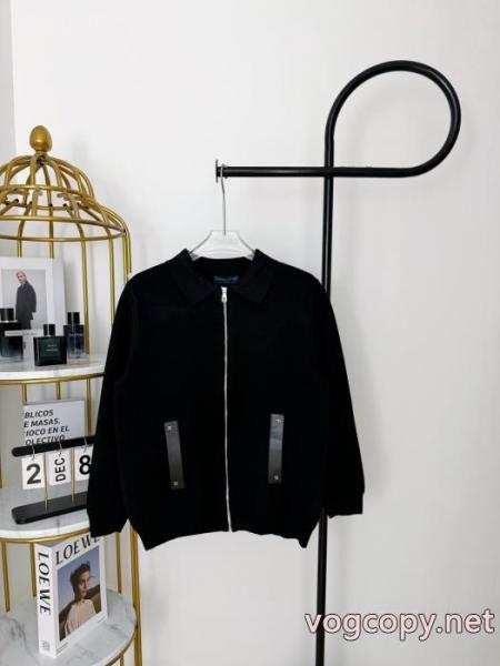 Louis Vuitton/LVルイヴィトン革ボタンジップニットコート 3