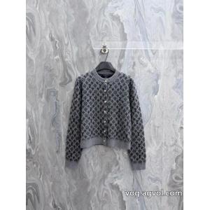 Vルイ・ヴィトン2026新秋冬シリーズMonogram臼毛アルファベット柄長袖セーター女性用高バージョン
