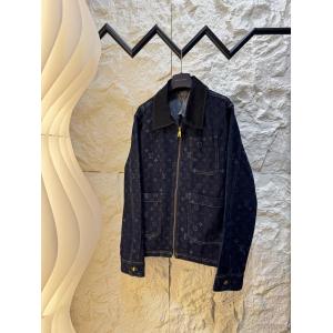 LV 26 FW Monogramフルプリントデニムスタッズジャケット